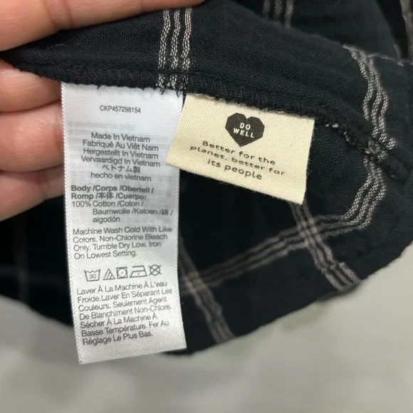 Madewell Windowpane Lightspun Evert Top Women’s Size Small - Picture 10 of 12